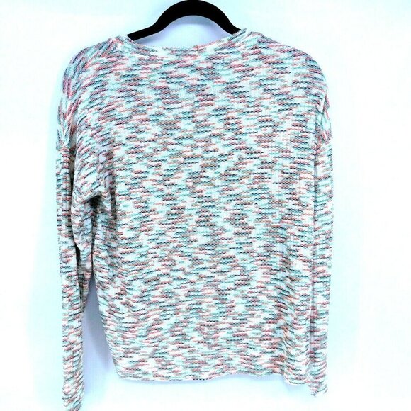 CODE X MODE Space Dye Sweater Womens Sz Small Knit Long Sleeve Multi Color Crop - Picture 2 of 8